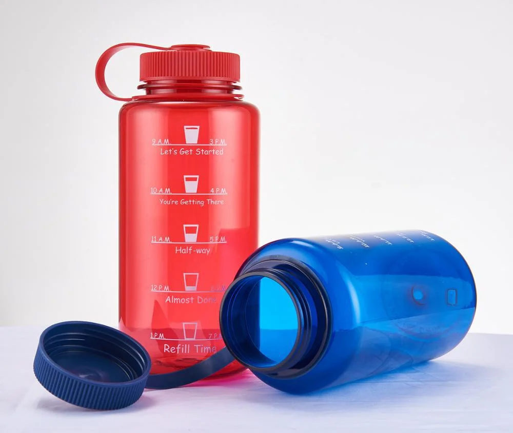 32oz Custom Logo BPA Free Tritan Water Bottle Wide Mouth Lid 1000ml Plastic Bottles with Handle