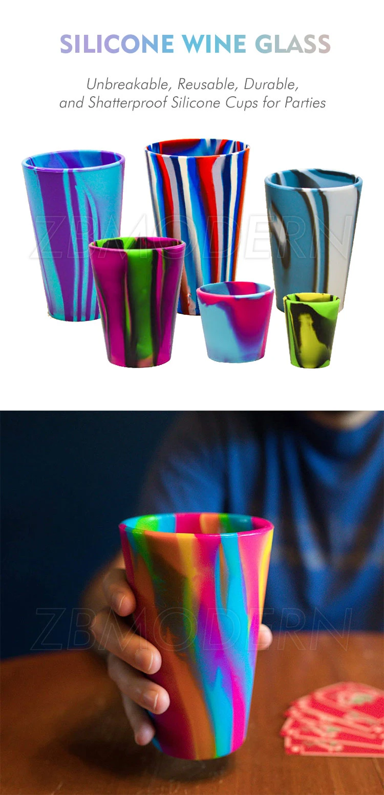 Silicone Pint Glass Unbreakable, Reusable, Durable and Guaranteed Shatterproof Silicone Cups for Parties