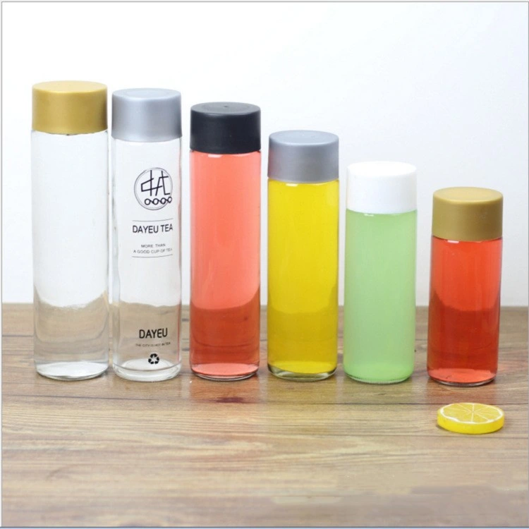 Straight Round 350ml 400ml 500ml 750ml 800ml Clear Round Voss Drinking Glass Water Bottle with Screw Cover