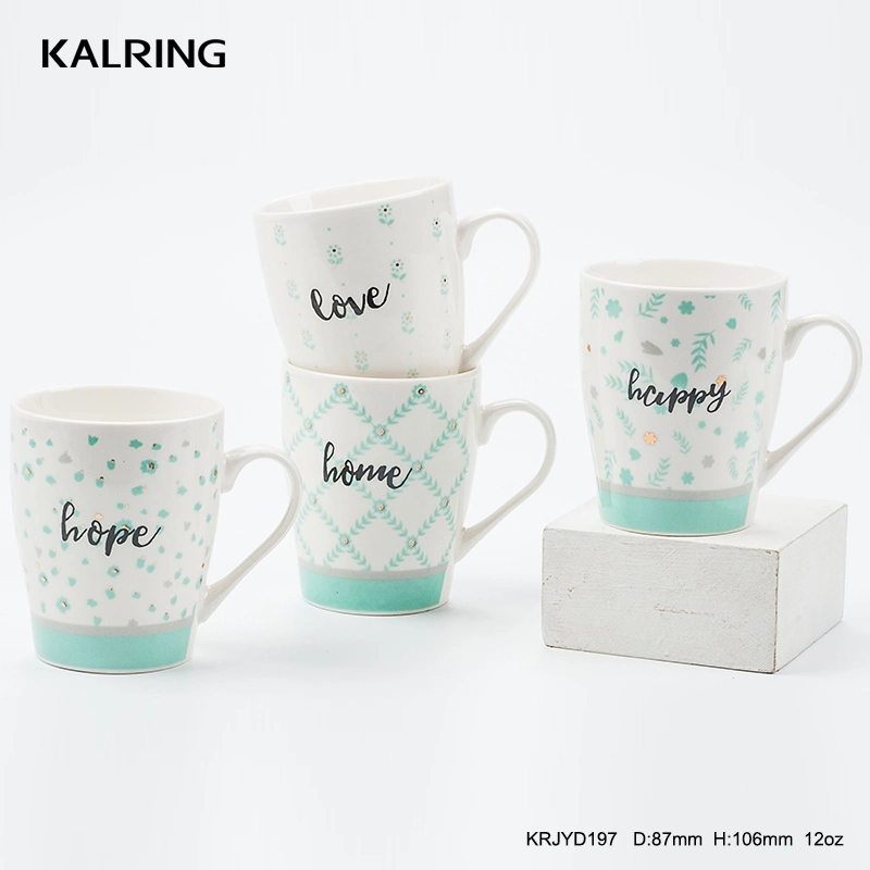 Kalring Valentine′ S Day 11oz Bullet Mug Couples Packing Tiffney Color Real Golden Design for Wholesaler