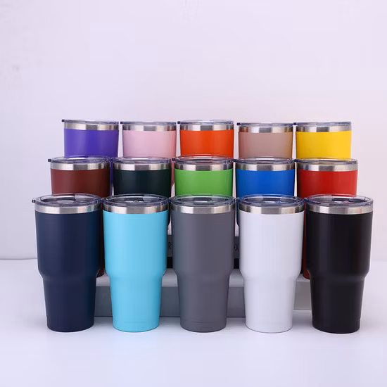 Copo promocional personalizado isolado em aço inoxidável com tampa