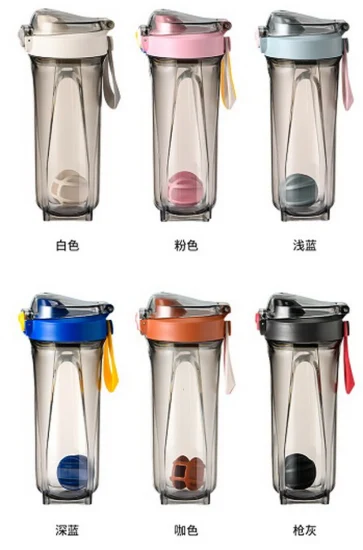 500ml 650ml garrafa de shaker de proteína de plástico livre de bpa copos de shaker de academia logotipo personalizado garrafa de água esportiva shaker de proteína